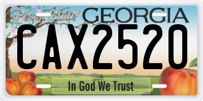 GA license plate CAX2520