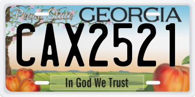 GA license plate CAX2521