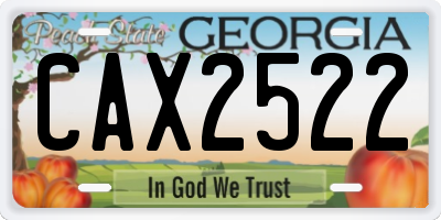 GA license plate CAX2522