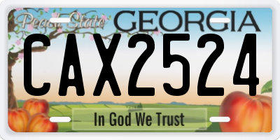 GA license plate CAX2524