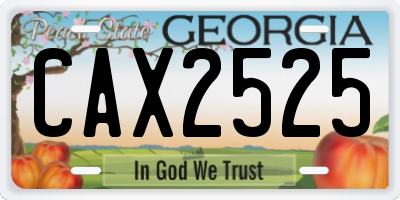 GA license plate CAX2525