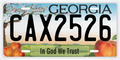 GA license plate CAX2526