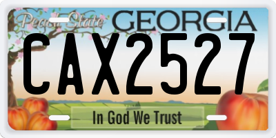 GA license plate CAX2527