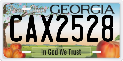 GA license plate CAX2528