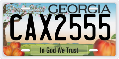 GA license plate CAX2555