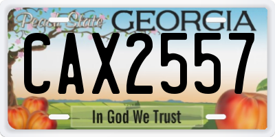 GA license plate CAX2557