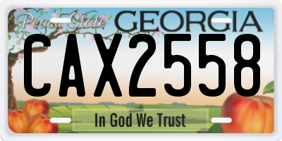 GA license plate CAX2558