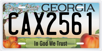 GA license plate CAX2561