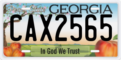 GA license plate CAX2565