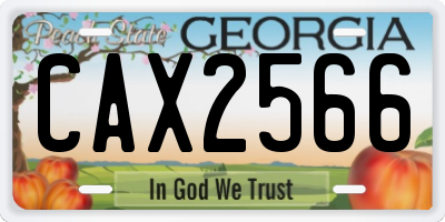 GA license plate CAX2566