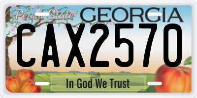 GA license plate CAX2570