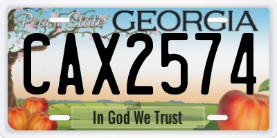 GA license plate CAX2574