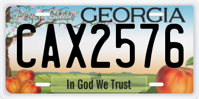 GA license plate CAX2576