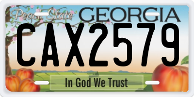 GA license plate CAX2579