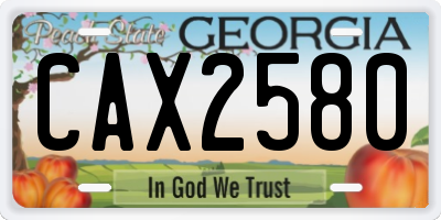 GA license plate CAX2580