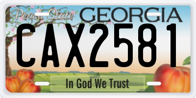 GA license plate CAX2581