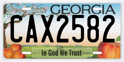 GA license plate CAX2582