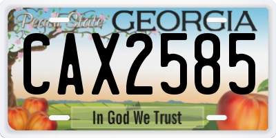 GA license plate CAX2585