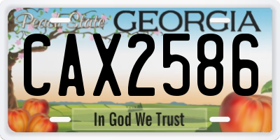 GA license plate CAX2586