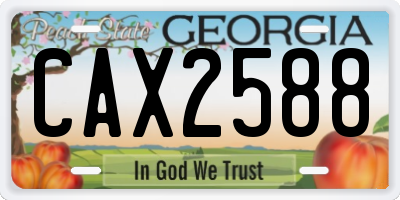 GA license plate CAX2588