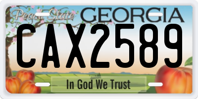 GA license plate CAX2589