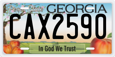 GA license plate CAX2590