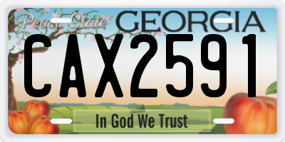 GA license plate CAX2591