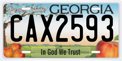 GA license plate CAX2593