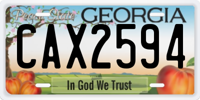 GA license plate CAX2594