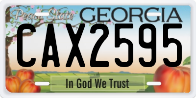 GA license plate CAX2595