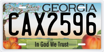 GA license plate CAX2596