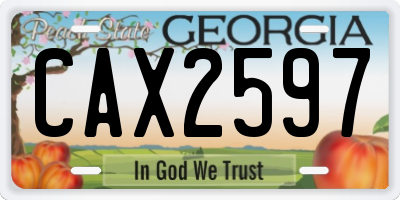 GA license plate CAX2597