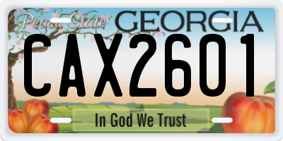 GA license plate CAX2601