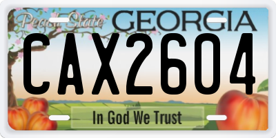 GA license plate CAX2604