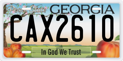 GA license plate CAX2610