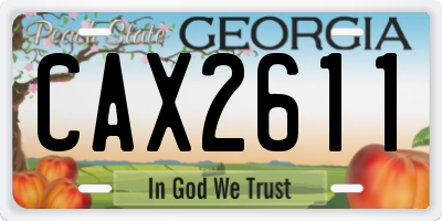 GA license plate CAX2611