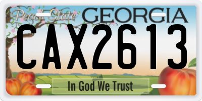 GA license plate CAX2613