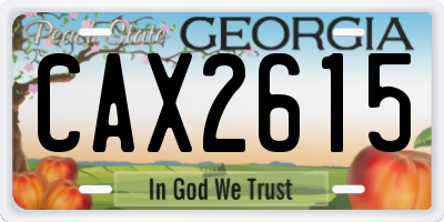 GA license plate CAX2615