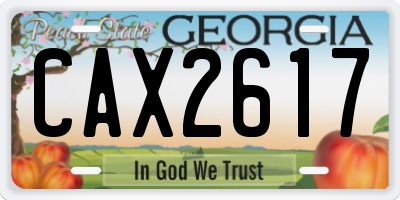 GA license plate CAX2617