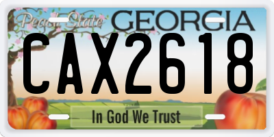 GA license plate CAX2618