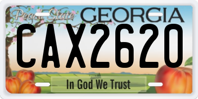 GA license plate CAX2620