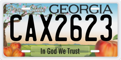 GA license plate CAX2623