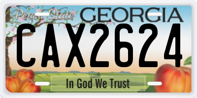 GA license plate CAX2624