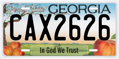 GA license plate CAX2626