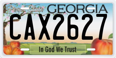 GA license plate CAX2627