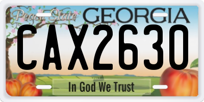 GA license plate CAX2630