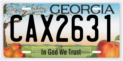 GA license plate CAX2631