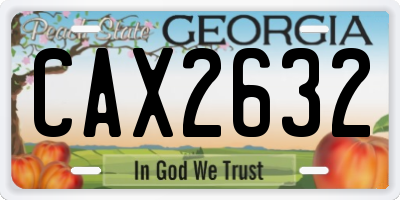 GA license plate CAX2632