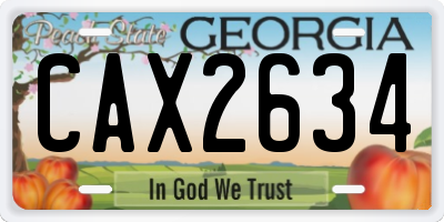 GA license plate CAX2634