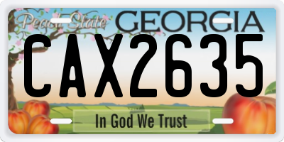 GA license plate CAX2635